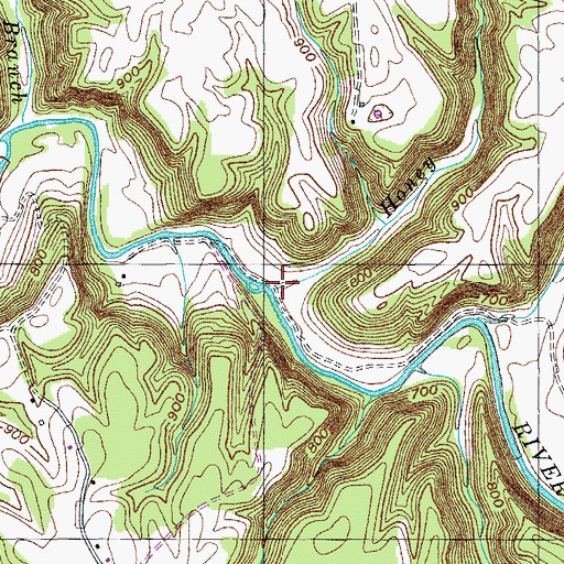 Topographic Map of Honey Branch, TN
