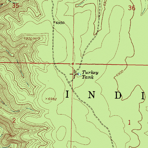 Topographic Map of Turkey Tank, AZ