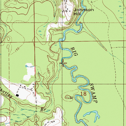Topographic Map of Whatley Branch, AL