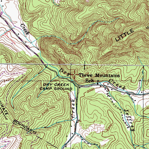 Topographic Map of Honeycomb Creek, TN