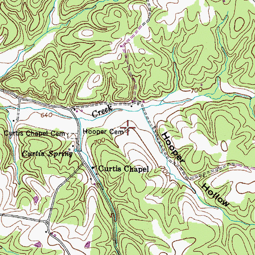 Topographic Map of Hooper Cemetery, TN