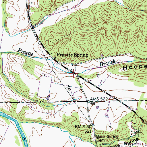 Topographic Map of Hooper Hollow, TN