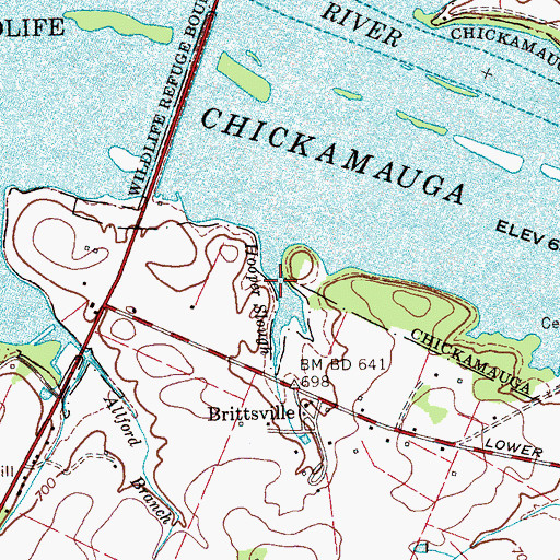 Topographic Map of Hooper Slough, TN