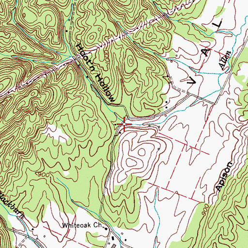 Topographic Map of Hoot'n Hollow, TN