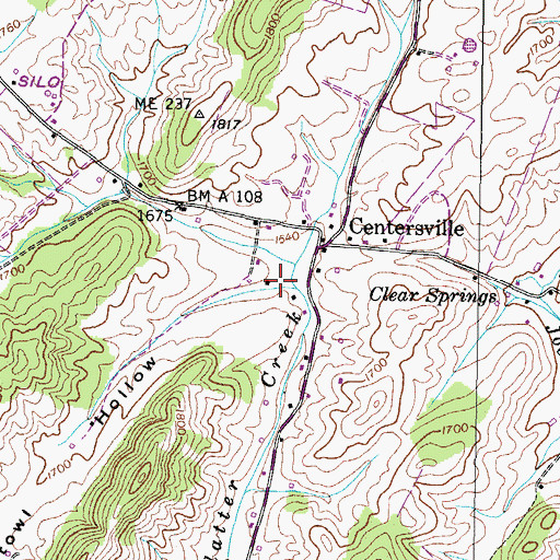 Topographic Map of Hootowl Hollow, TN