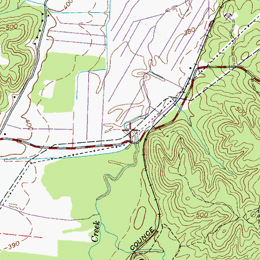 Topographic Map of Hoover Branch, TN