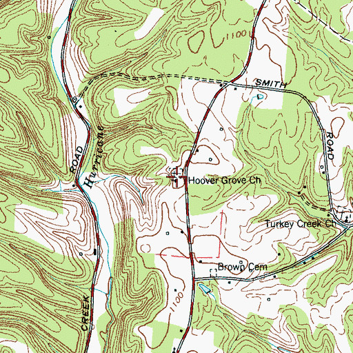 Topographic Map of Hoover Grove Church, TN