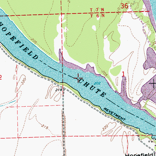 Topographic Map of Hopefield Chute, TN