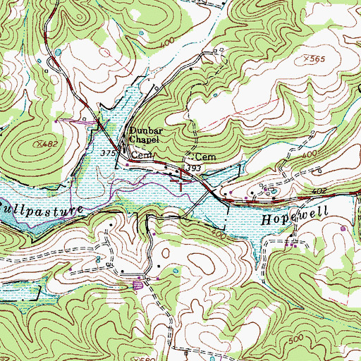 Topographic Map of Hopewell Branch, TN