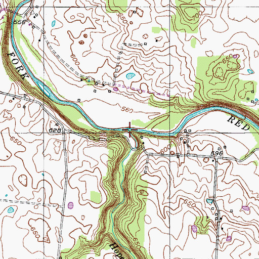 Topographic Map of Hopewell Branch, TN