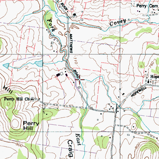 Topographic Map of Hopewell Branch, TN