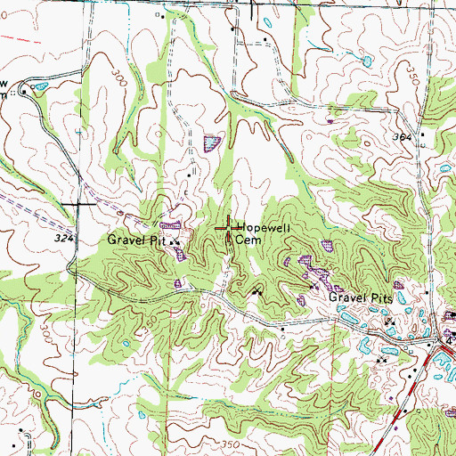 Topographic Map of Hopewell Cemetery, TN