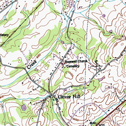 Topographic Map of Hopewell Baptist Church, TN
