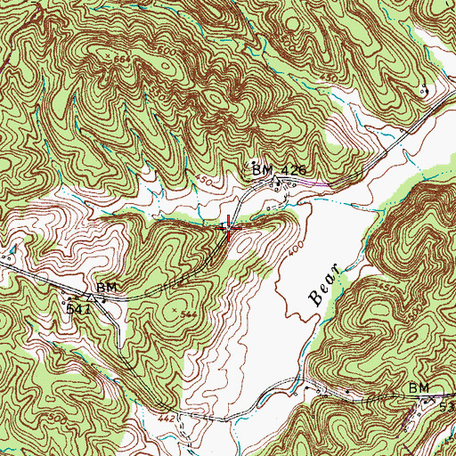 Topographic Map of Hopewell Church, TN