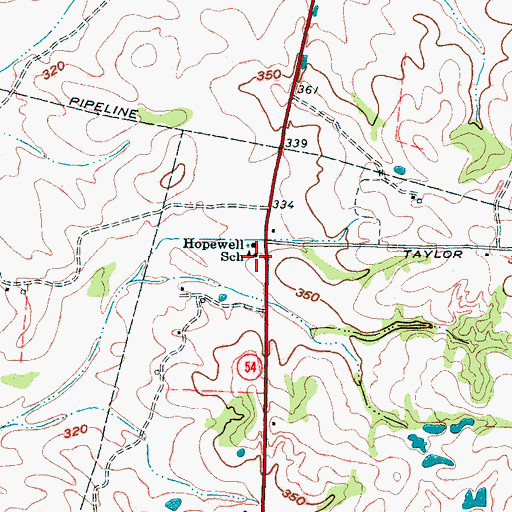 Topographic Map of Hopewell School, TN