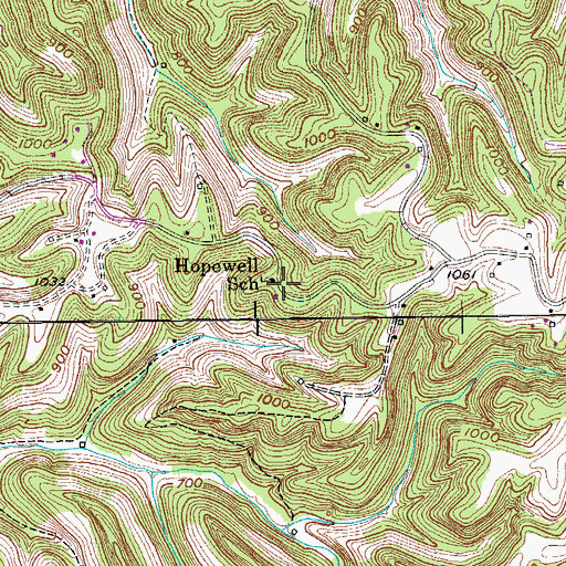Topographic Map of Hopewell School, TN