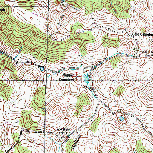 Topographic Map of Hopper Cemetery, TN