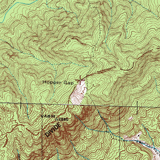 Topographic Map of Hopper Gap, TN