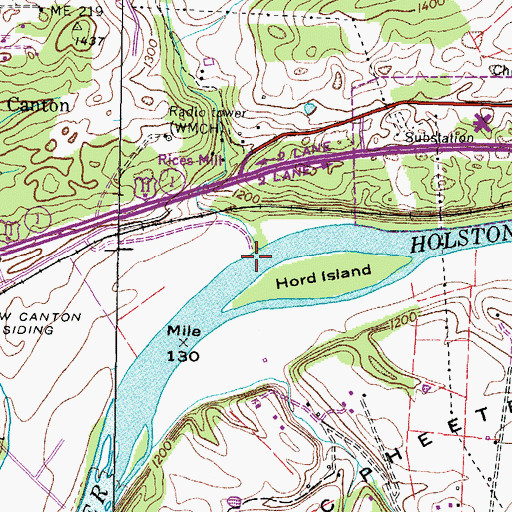 Topographic Map of Hord Creek, TN