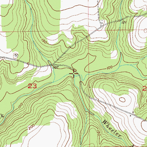 Topographic Map of Wheeler Mill Branch, AL