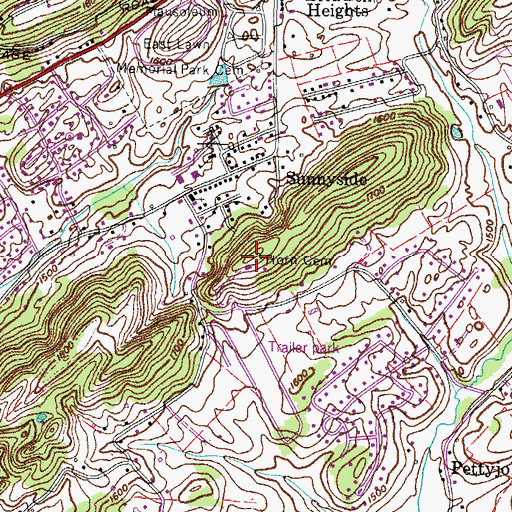 Topographic Map of Horn Cemetery, TN