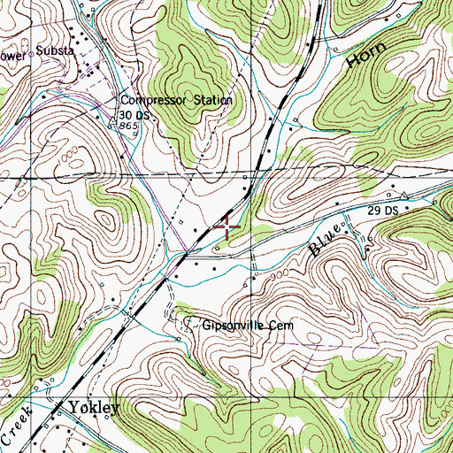 Topographic Map of Horn Hollow, TN