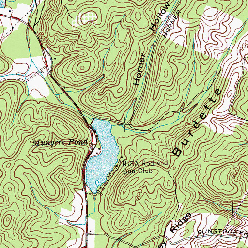 Topographic Map of Horner Hollow, TN