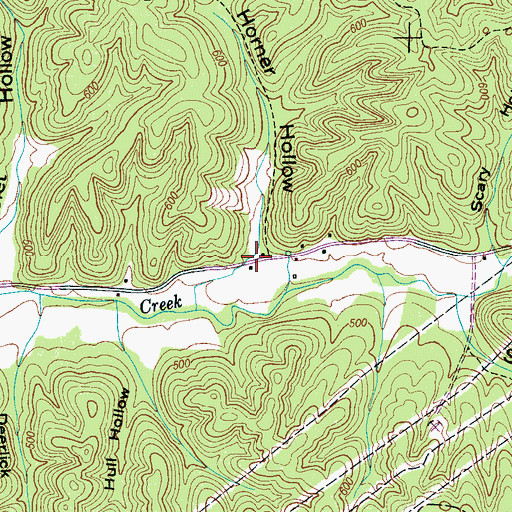 Topographic Map of Horner Hollow, TN