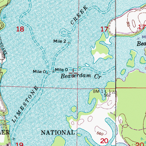 Topographic Map of Wheeler National Wildlife Refuge, AL