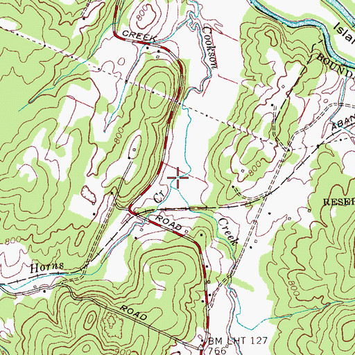 Topographic Map of Horns Creek, TN