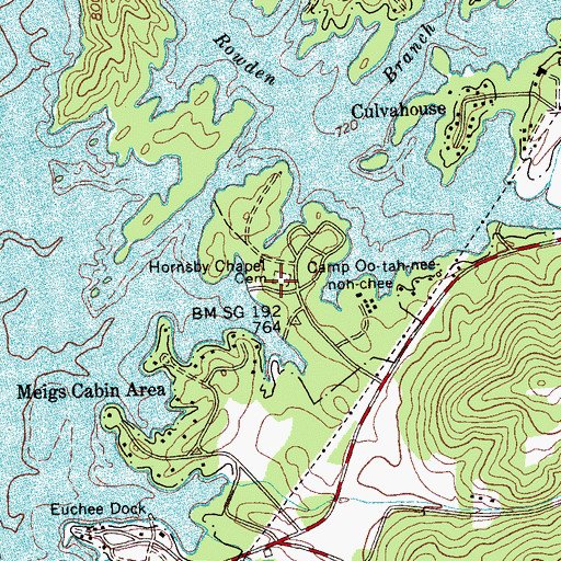 Topographic Map of Hornsby Chapel, TN