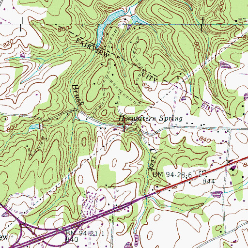 Topographic Map of Horntavern Spring, TN