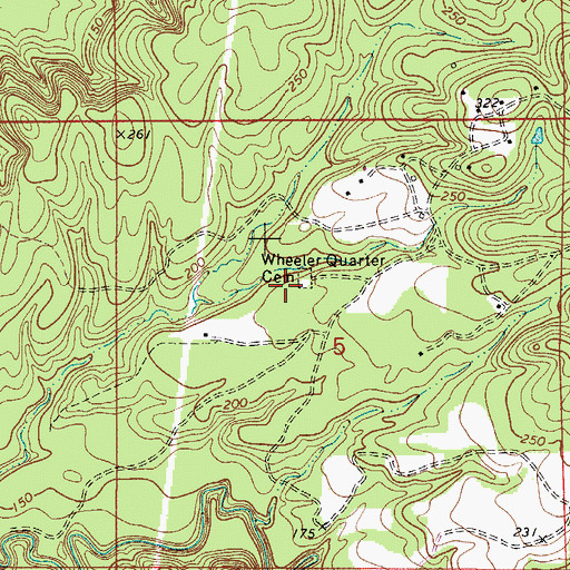 Topographic Map of Wheeler Quarter Cemetery, AL