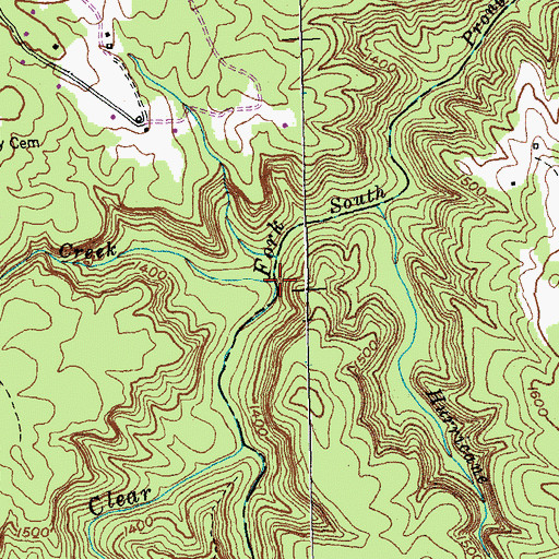 Topographic Map of Horse Creek, TN