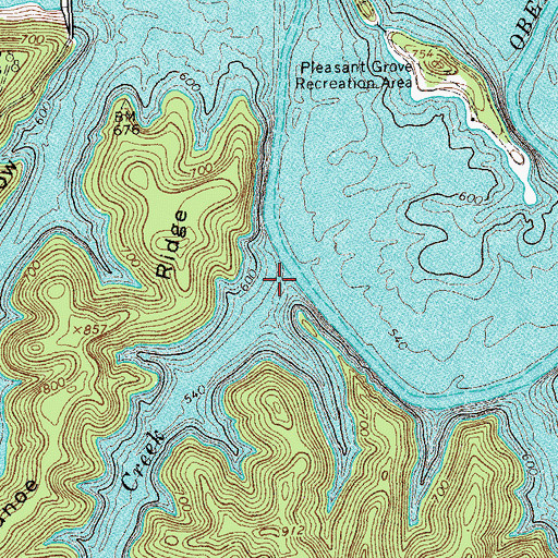 Topographic Map of Horse Creek, TN