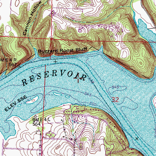 Topographic Map of Wheeler Reservoir, AL