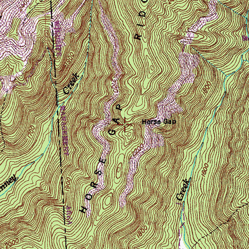 Topographic Map of Horse Gap, TN