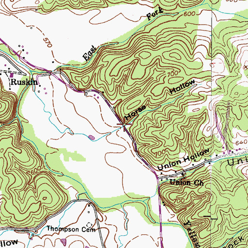 Topographic Map of Horse Hollow, TN