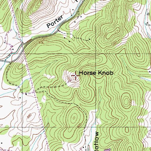 Topographic Map of Horse Knob, TN
