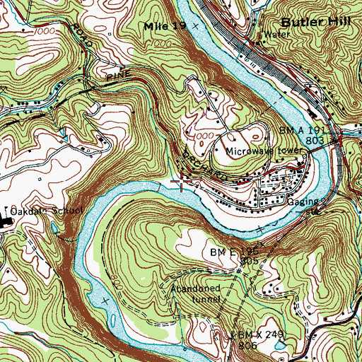 Topographic Map of Horse Pen Branch, TN