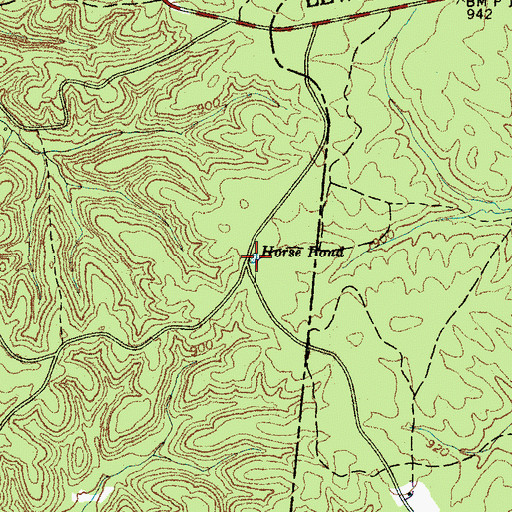 Topographic Map of Horse Pond, TN