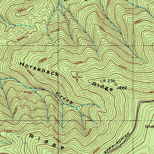 Topographic Map of Horseback Ridge, TN
