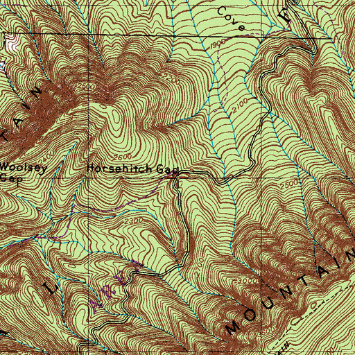 Topographic Map of Horsehitch Gap, TN