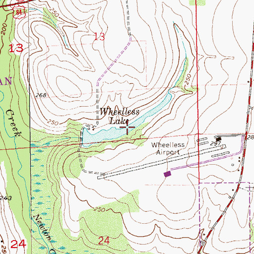 Topographic Map of Wheelless Lake, AL