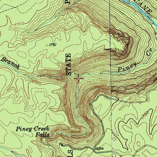 Topographic Map of Horsepen Branch, TN