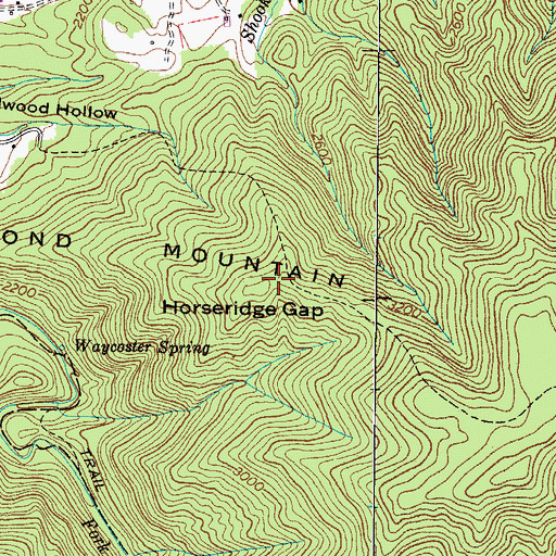 Topographic Map of Horseridge Gap, TN