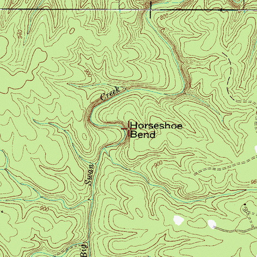 Topographic Map of Horseshoe Bend, TN