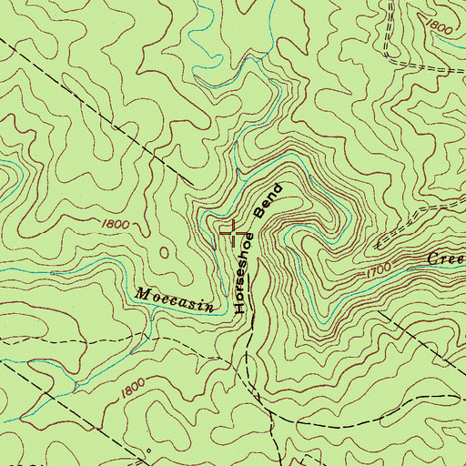 Topographic Map of Horseshoe Bend, TN