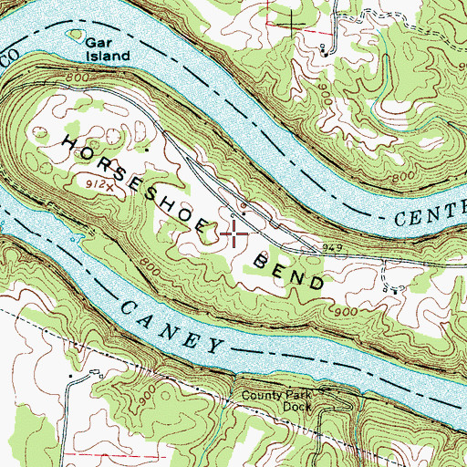 Topographic Map of Horseshoe Bend, TN