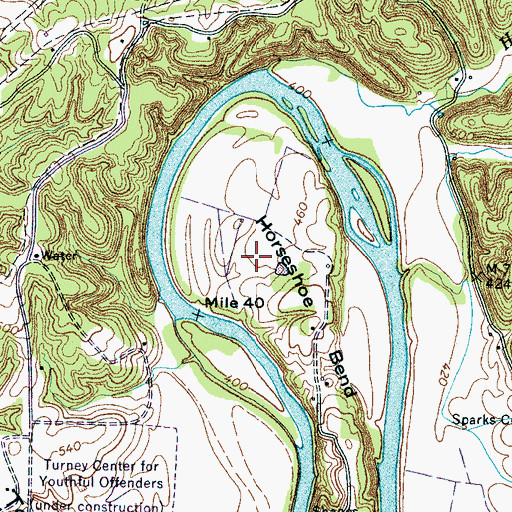 Topographic Map of Horseshoe Bend, TN